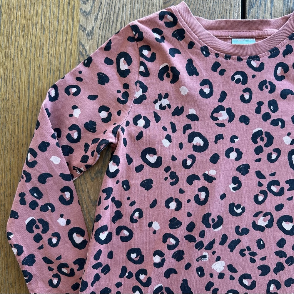 Hanna Andersson Animal Leopard Print Long Sleeve Cotton Dress Girls Size 8 - Picture 3 of 14